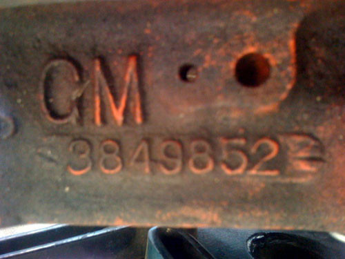 GM 38449852 engine vin