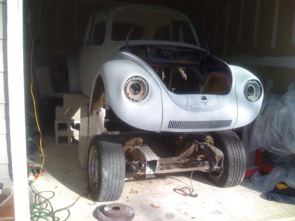 VW Beetle on frame