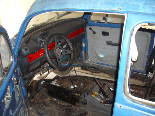 VW Beetle stripped interior