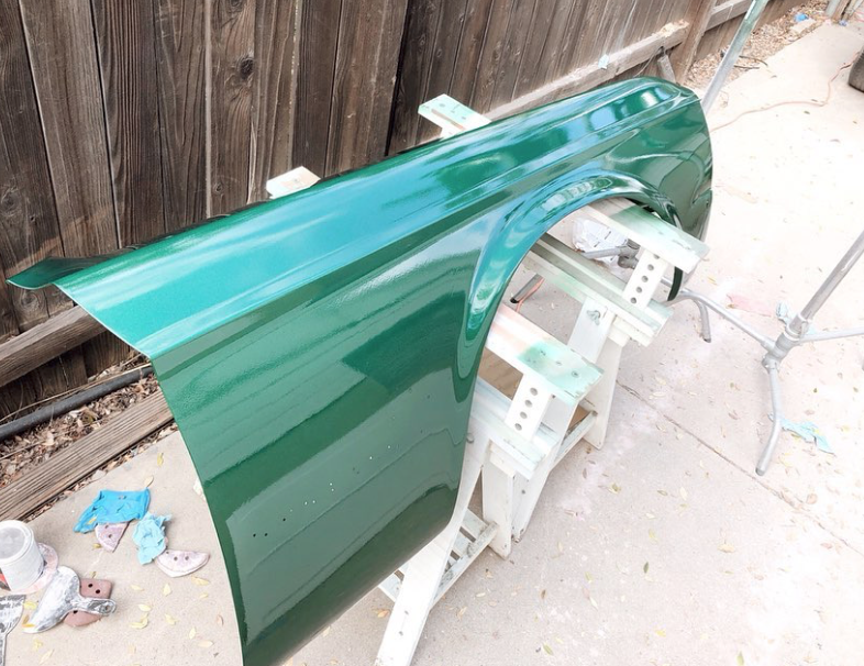 dark moss green painted fender