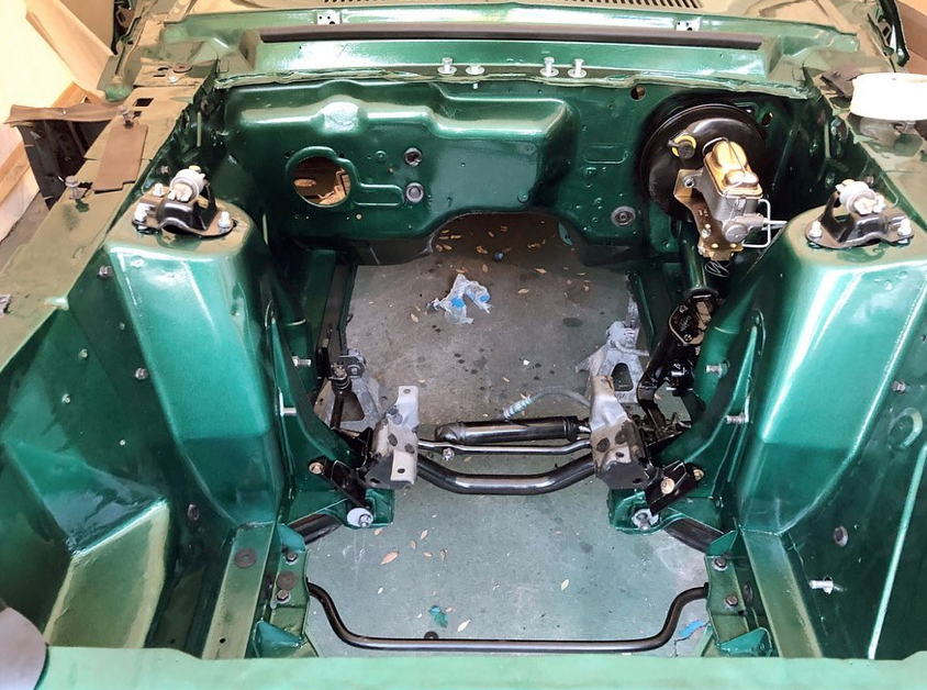 dark moss green engine bay