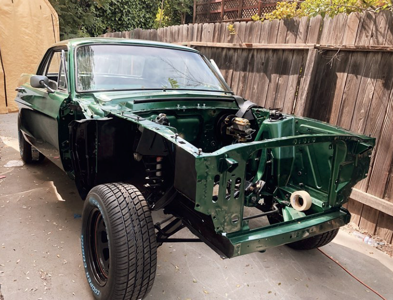 dark moss green painted For Mustang frame