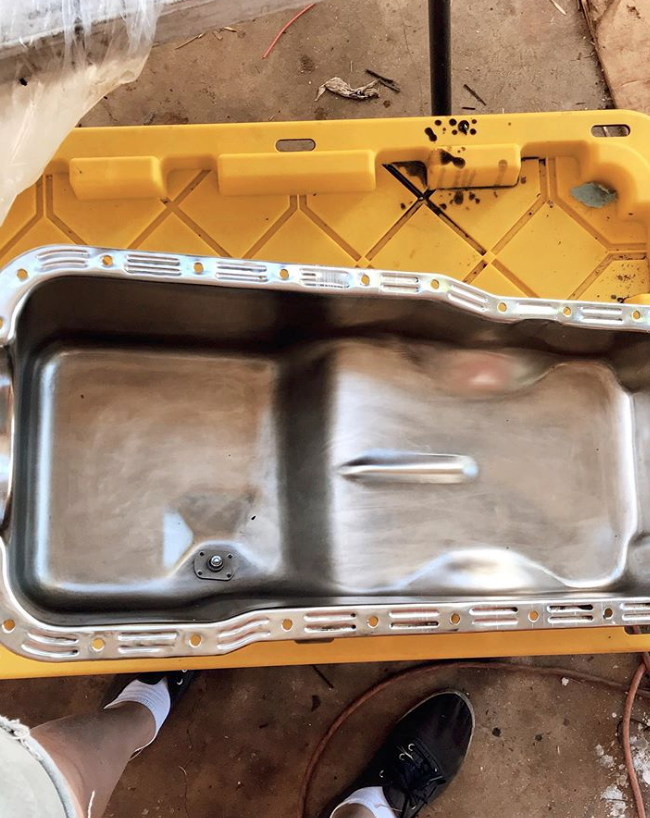 cleaned oil pan