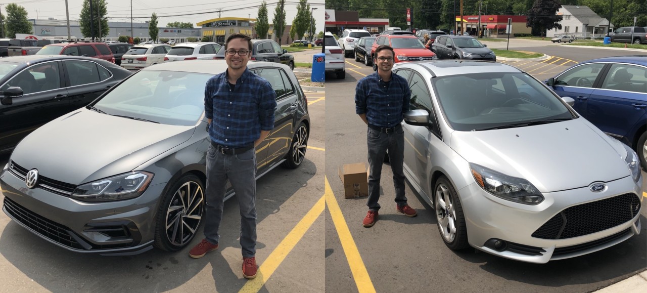 2019 VW Golf R and 2013 Ford Focus ST